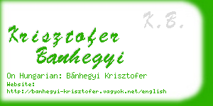 krisztofer banhegyi business card